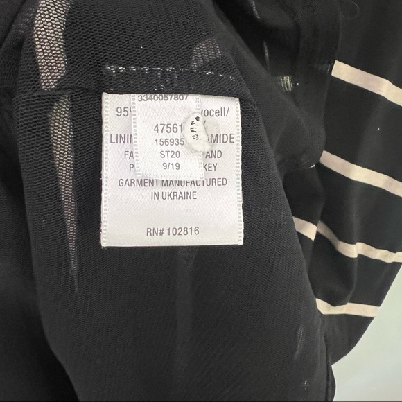 Garnet Hill Short Sleeved Tie Twist Striped Midi Dress - Picture 10 of 11